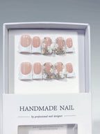 Bridal Grace: "Wedding Bow & Floral" – Square Press-On Nails