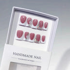 Blush Bloom: "Velvet Rose" – Short Square Press-On Nails