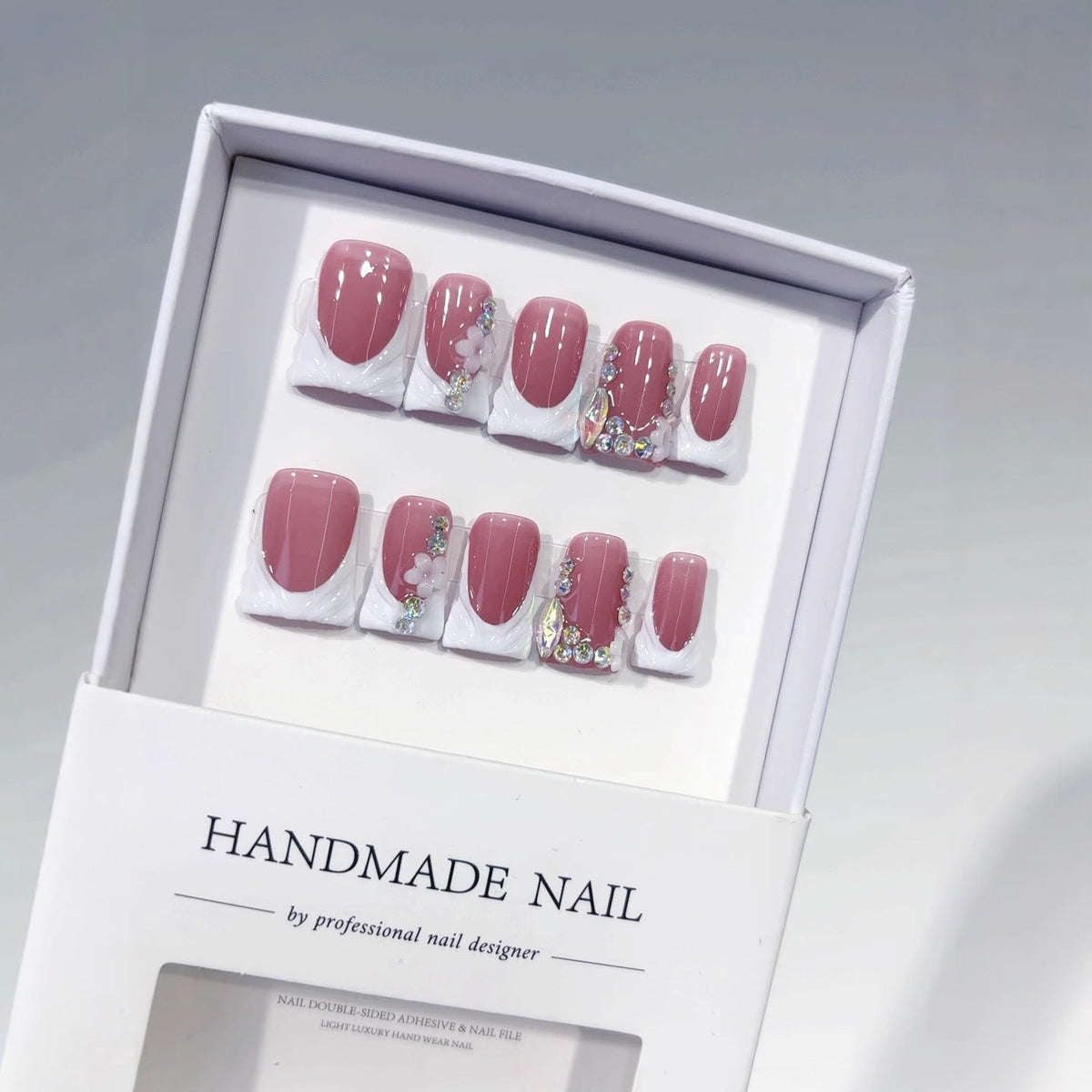Blush Bloom: "Velvet Rose" – Short Square Press-On Nails