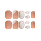 Press on nails Art  Cream Orange Whitening nails Art  Bow nails  Press on nails Art Wholesale｜365nails