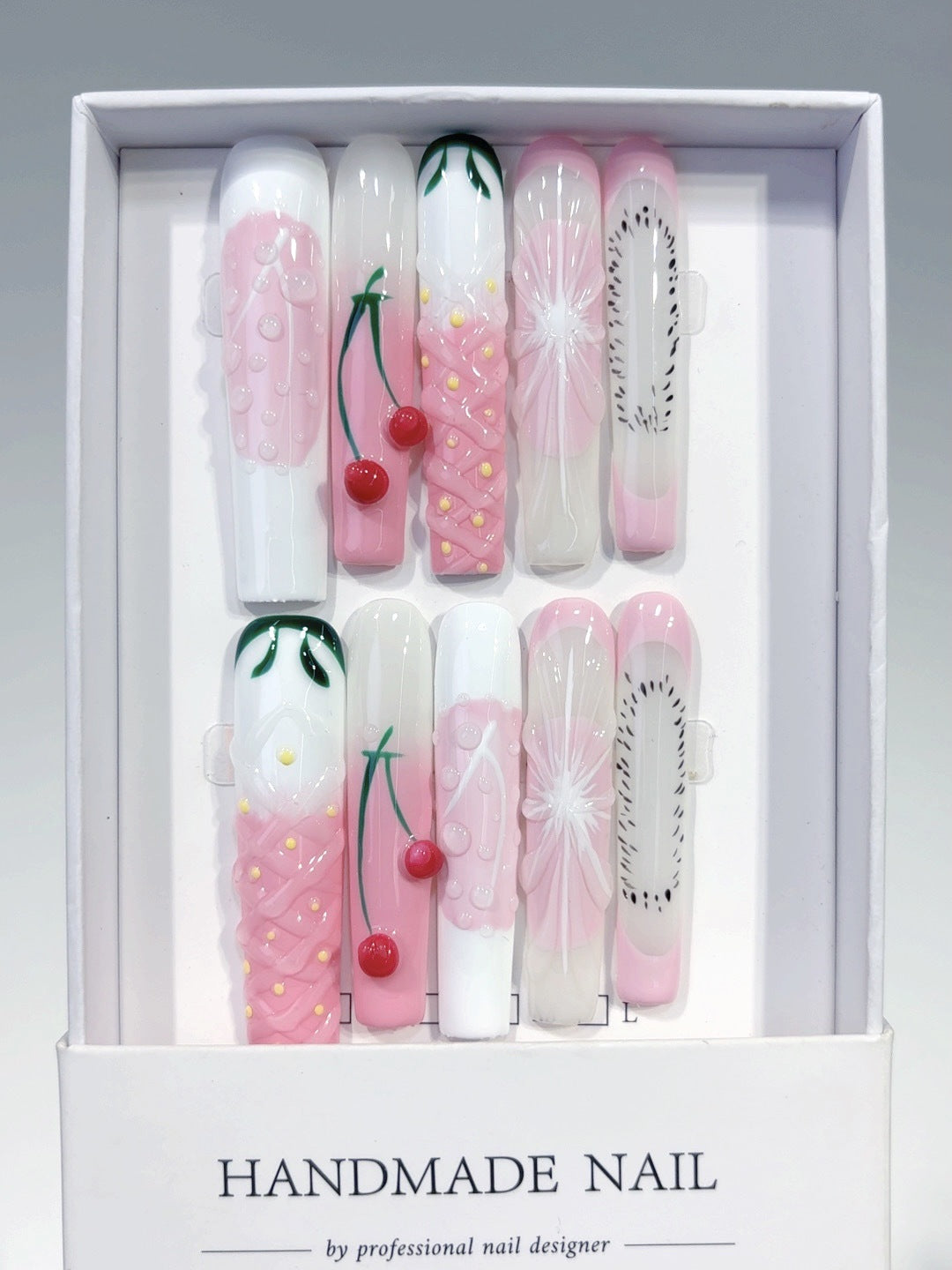 Cherry Fruit Jelly Cute Pastel Press On Nails