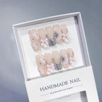 Coquette Bow Dream: "Pink & White" – Square Press-On Nails
