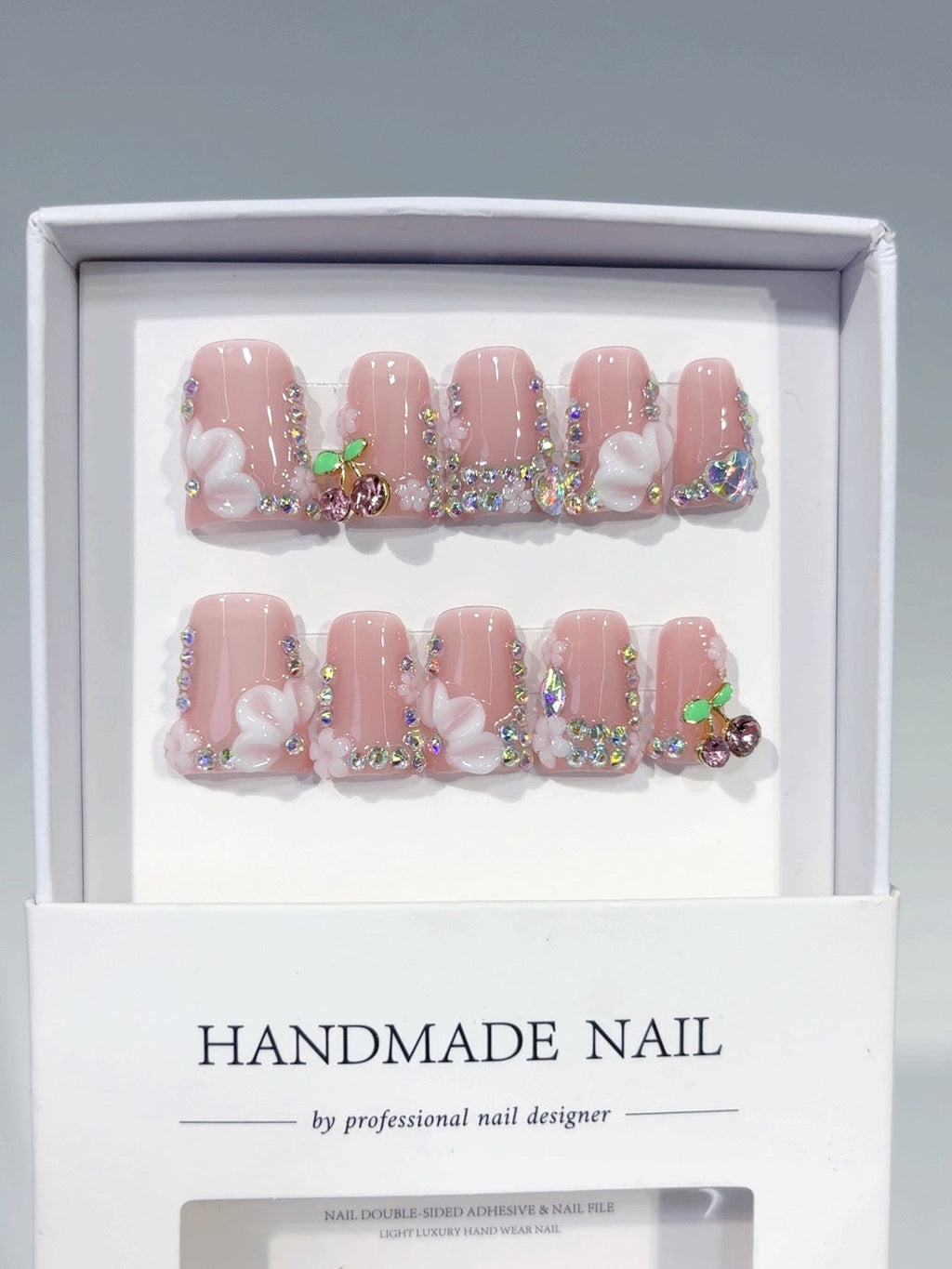 Cherry Blossom Gala: "Blossom Cherry" – Short Square Press-On Nails