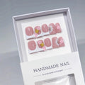 Blush Floral: "Pink Cherry French" – Short Square Handmade Press-Ons