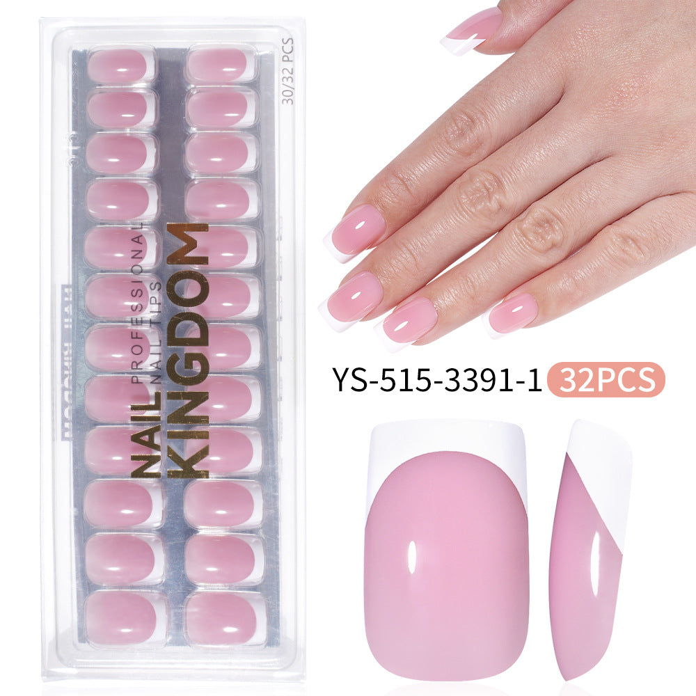 "Jelly Pink French" - Translucent 32Pcs Press-On Nails Set
