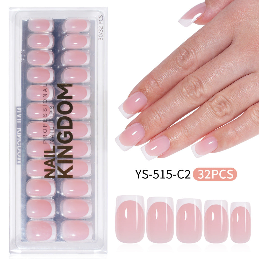 "Jelly Pink French" - Translucent 32Pcs Press-On Nails Set
