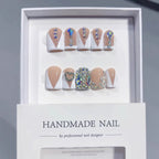 Diamond V-Luxe Short Square Nude V-French Rhinestone Press-On Nails