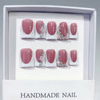 Blush Bloom: "Velvet Rose" – Short Square Press-On Nails