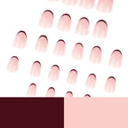 Minimal Burgundy French Tip Press On Nails