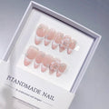 Bridal Bloom: "Pearl Flower French" – Almond Press-On Nails