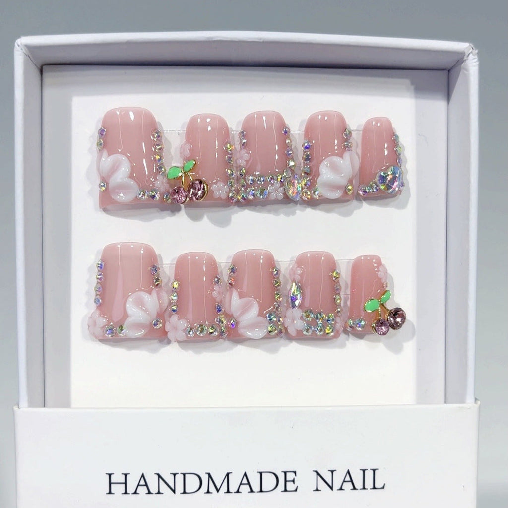 Cherry Blossom Gala: "Blossom Cherry" – Short Square Press-On Nails