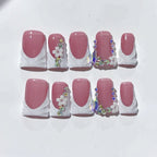 Blush Bloom: "Velvet Rose" – Short Square Press-On Nails