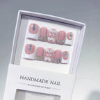 Blush Crystal: "Pink Diamond Dream" – Short Square Handmade Press-Ons
