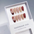 Cherry Blossom: "Crimson Sakura" – Almond Shape Press-On Nails