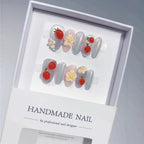 Cherry Berry: "Strawberry & Floral" – Square Press-On Nails