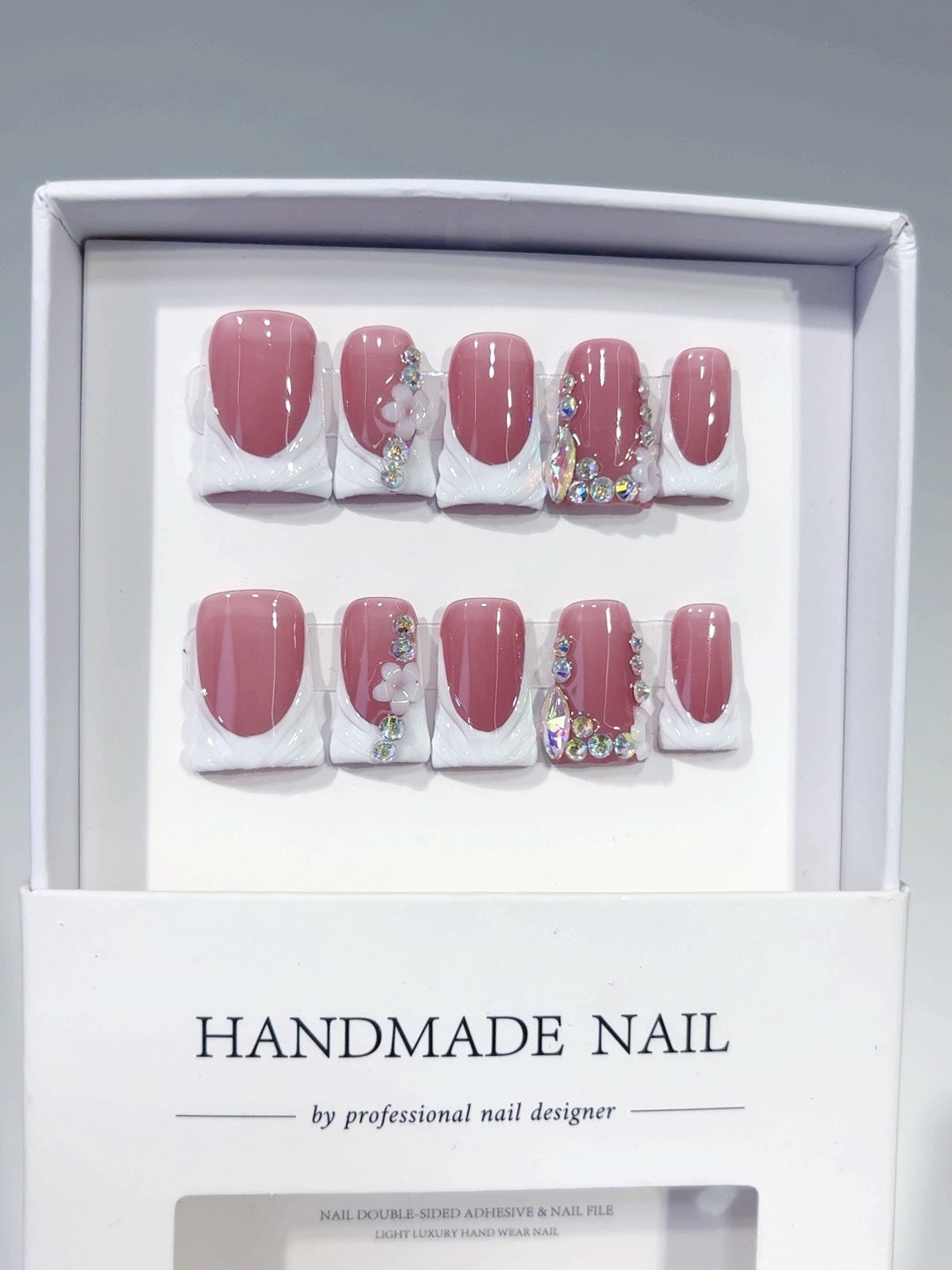 Blush Bloom: "Velvet Rose" – Short Square Press-On Nails