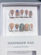Diamond V-Luxe Short Square Nude V-French Rhinestone Press-On Nails