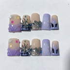 Celestial Fantasy: "Starry Butterfly Dream" – Square Press-On Nails