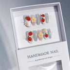 Cherry Berry: "Strawberry & Floral" – Square Press-On Nails