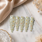Champagne Jelly Studded Press On Nails – Iridescent Cream Stiletto