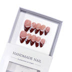 Crimson Whisper: "Burgundy Bloom" – Almond Shape Press-On Nails