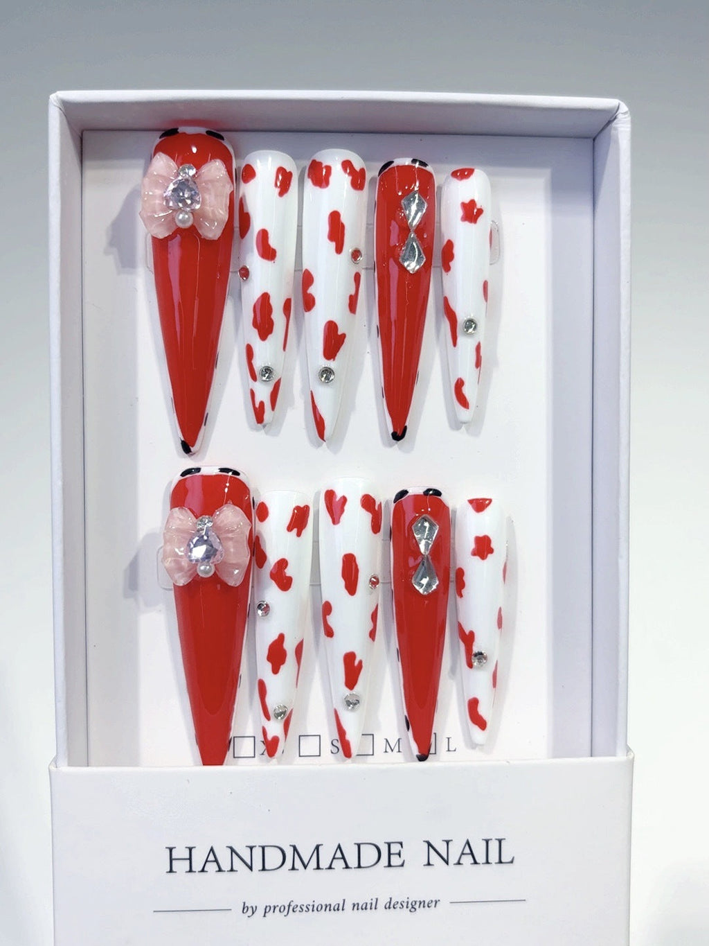 Crimson Crush: "Cowgirl Rose" – Extra Long Stiletto Press-On Nails