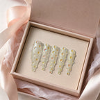Champagne Jelly Studded Press On Nails – Iridescent Cream Stiletto