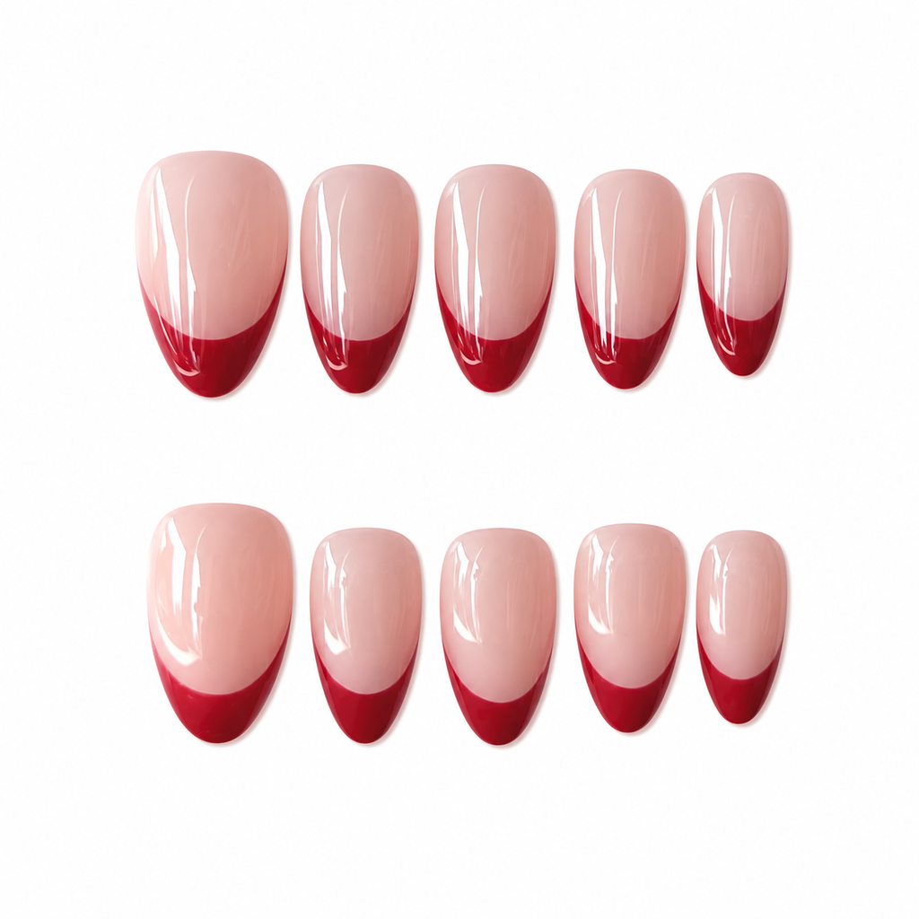 Berry Tide Press-On Nails | Neutral Gradient Square Set