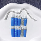 Azure Bow: "Ocean Bow" – Long Square Press-On Nails