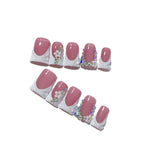 Blush Bloom: "Velvet Rose" – Short Square Press-On Nails