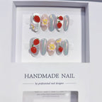 Cherry Berry: "Strawberry & Floral" – Square Press-On Nails