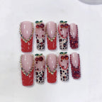 Cherry Crush: "Red Cherry" – Long Square Press-On Nails