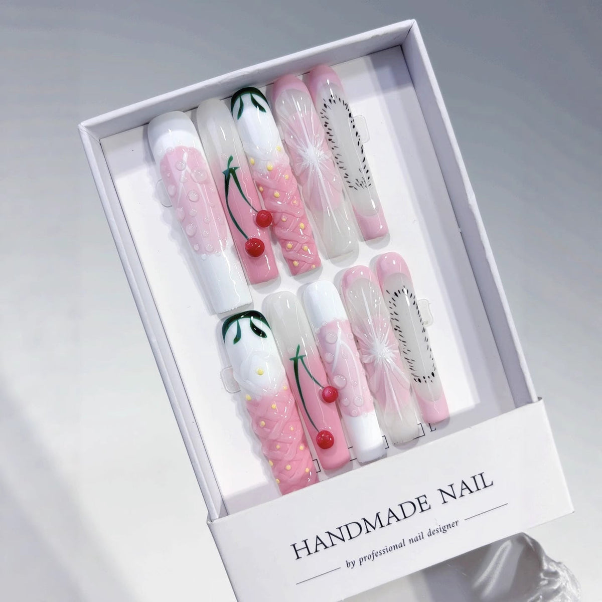 Cherry Fruit Jelly Cute Pastel Press On Nails