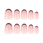 Minimal Burgundy French Tip Press On Nails