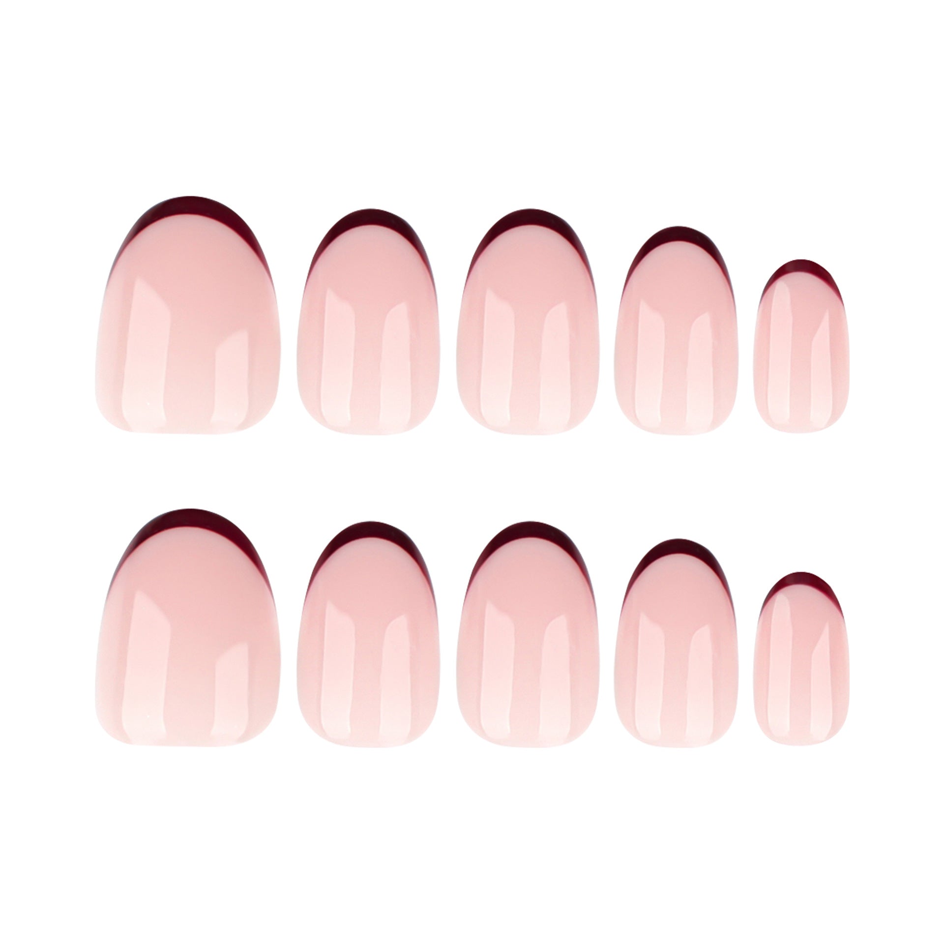 Minimal Burgundy French Tip Press On Nails